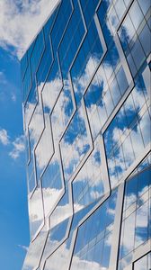 Preview wallpaper building, glass, architecture, reflection, clouds