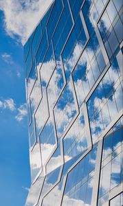 Preview wallpaper building, glass, architecture, reflection, clouds