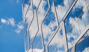 Preview wallpaper building, glass, architecture, reflection, clouds