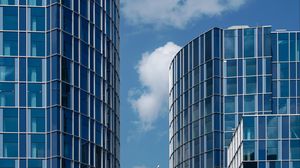 Preview wallpaper building, glass, architecture, blue