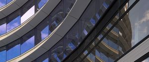 Preview wallpaper building, glass, curve, architecture