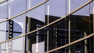 Preview wallpaper building, glass, facade, reflection, metal, beams