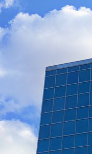 Preview wallpaper building, glass, facade, clouds, sky