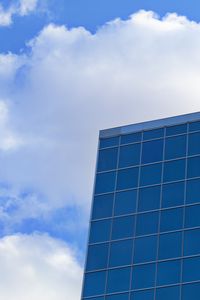 Preview wallpaper building, glass, facade, clouds, sky
