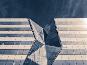 Preview wallpaper building, glass, facade, relief