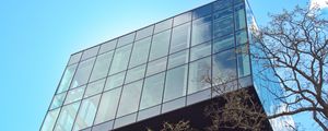 Preview wallpaper building, glass, facade, edges, tree