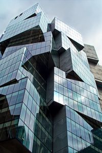 Preview wallpaper building, glass, facade, edges, relief