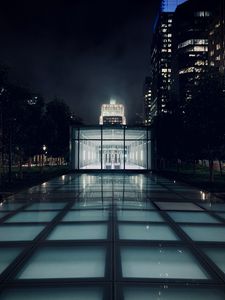Preview wallpaper building, glass, lighting, architecture, city