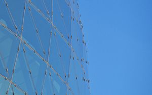Preview wallpaper building, glass, lines, blue