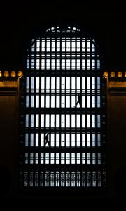 Preview wallpaper building, grid, silhouettes, dark