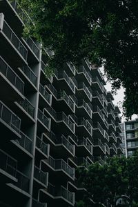 Preview wallpaper building, house, balconies, trees, architecture