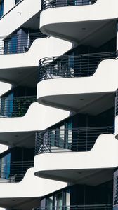 Preview wallpaper building, house, balconies, architecture, white