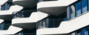 Preview wallpaper building, house, balconies, architecture, white