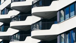 Preview wallpaper building, house, balconies, architecture, white