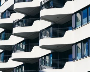 Preview wallpaper building, house, balconies, architecture, white