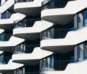 Preview wallpaper building, house, balconies, architecture, white