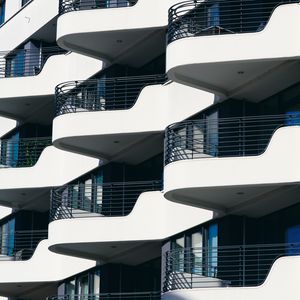 Preview wallpaper building, house, balconies, architecture, white