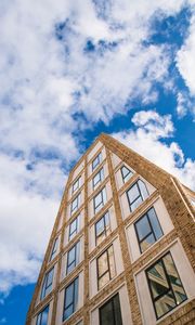 Preview wallpaper building, house, windows, architecture, sky, bottom view