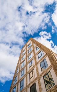 Preview wallpaper building, house, windows, architecture, sky, bottom view