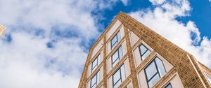 Preview wallpaper building, house, windows, architecture, sky, bottom view