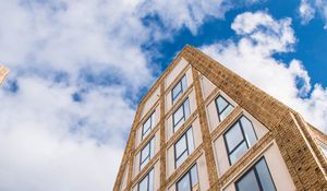 Preview wallpaper building, house, windows, architecture, sky, bottom view