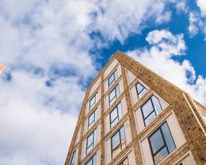 Preview wallpaper building, house, windows, architecture, sky, bottom view