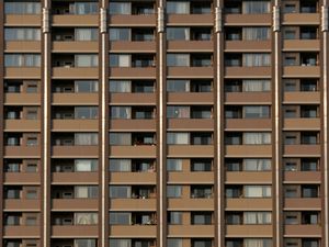 Preview wallpaper building, house, windows, balconies, facade