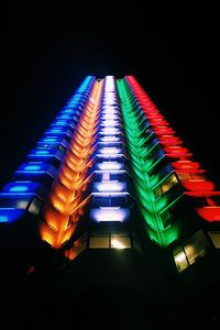Preview wallpaper building, light, multicolored, bottom view