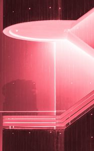 Preview wallpaper building, lighting, glow, pink