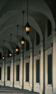 Preview wallpaper building, lights, columns, architecture