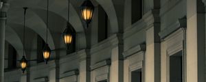 Preview wallpaper building, lights, columns, architecture