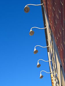 Preview wallpaper building, lights, sky, bottom view