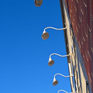 Preview wallpaper building, lights, sky, bottom view