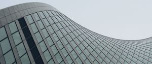 Preview wallpaper building, lines, facade, wave, architecture