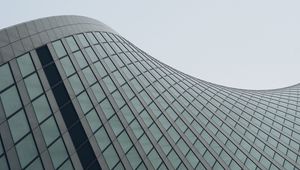 Preview wallpaper building, lines, facade, wave, architecture