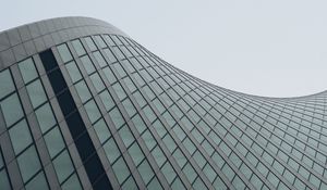 Preview wallpaper building, lines, facade, wave, architecture