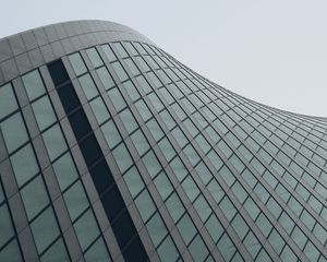 Preview wallpaper building, lines, facade, wave, architecture