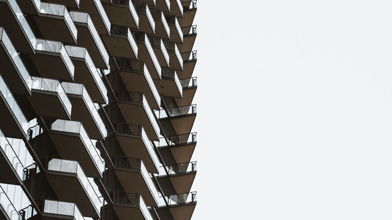 Wallpaper building, minimalism, architecture, high-rise