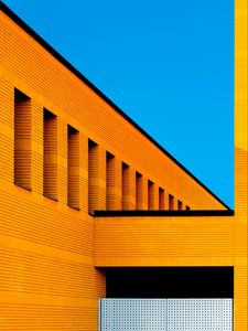 Preview wallpaper building, minimalism, architecture, orange