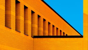 Preview wallpaper building, minimalism, architecture, orange