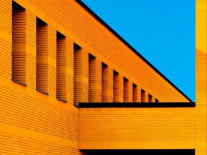 Preview wallpaper building, minimalism, architecture, orange