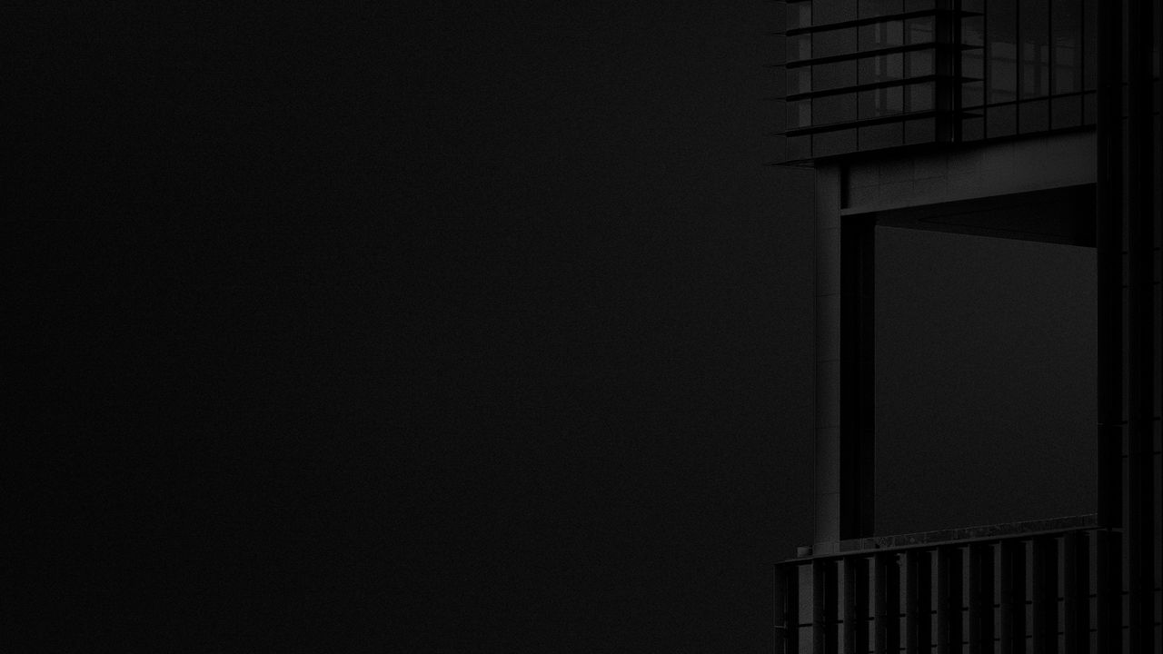 Wallpaper building, minimalism, bw, black, dark, architecture