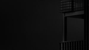 Preview wallpaper building, minimalism, bw, black, dark, architecture