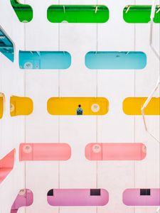 Preview wallpaper building, minimalism, colorful, architecture, windows