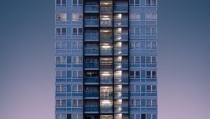 Preview wallpaper building, minimalism, sky