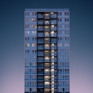 Preview wallpaper building, minimalism, sky