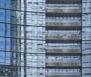 Preview wallpaper building, mirrored, balconies, architecture