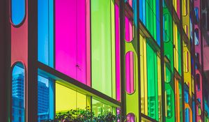 Preview wallpaper building, multicolored, windows