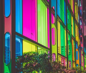 Preview wallpaper building, multicolored, windows