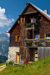 Preview wallpaper building, nature, mountains, sky